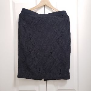 Club Monaco | Navy Blue Lace Skirt